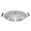 Tampa para tacho de metal com 75 cm, alças e pegador de madeira